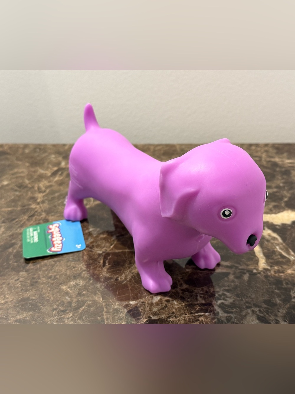 Crazy Fun Squeeezy Purple Weiner Dog Squishy  Toy